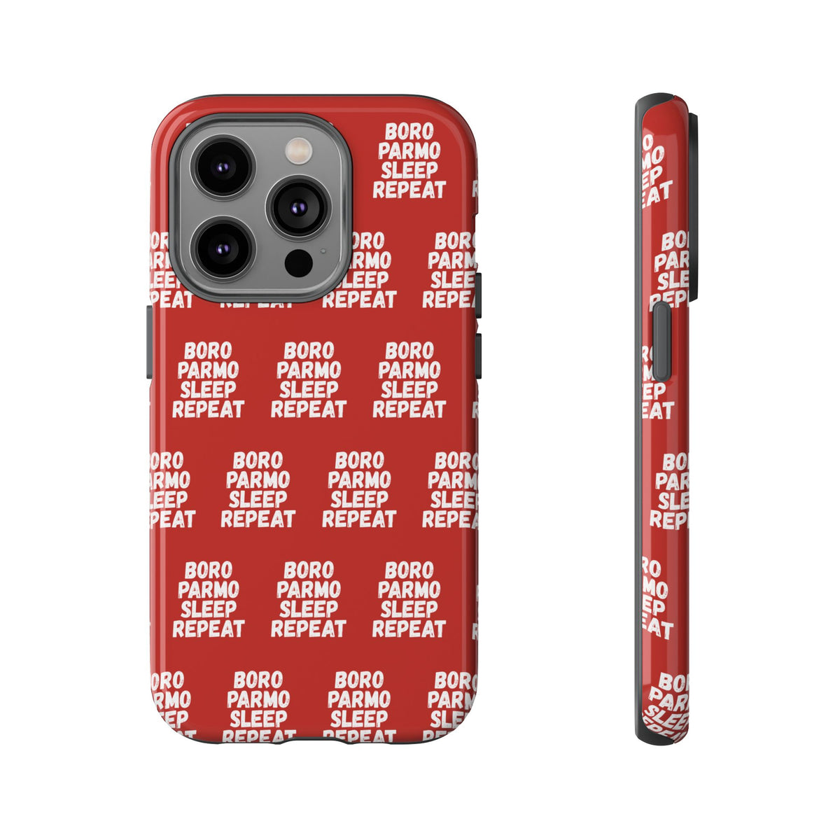 "BORO PARMO SLEEP REPEAT" Phone Case — Red Pattern Tough Case