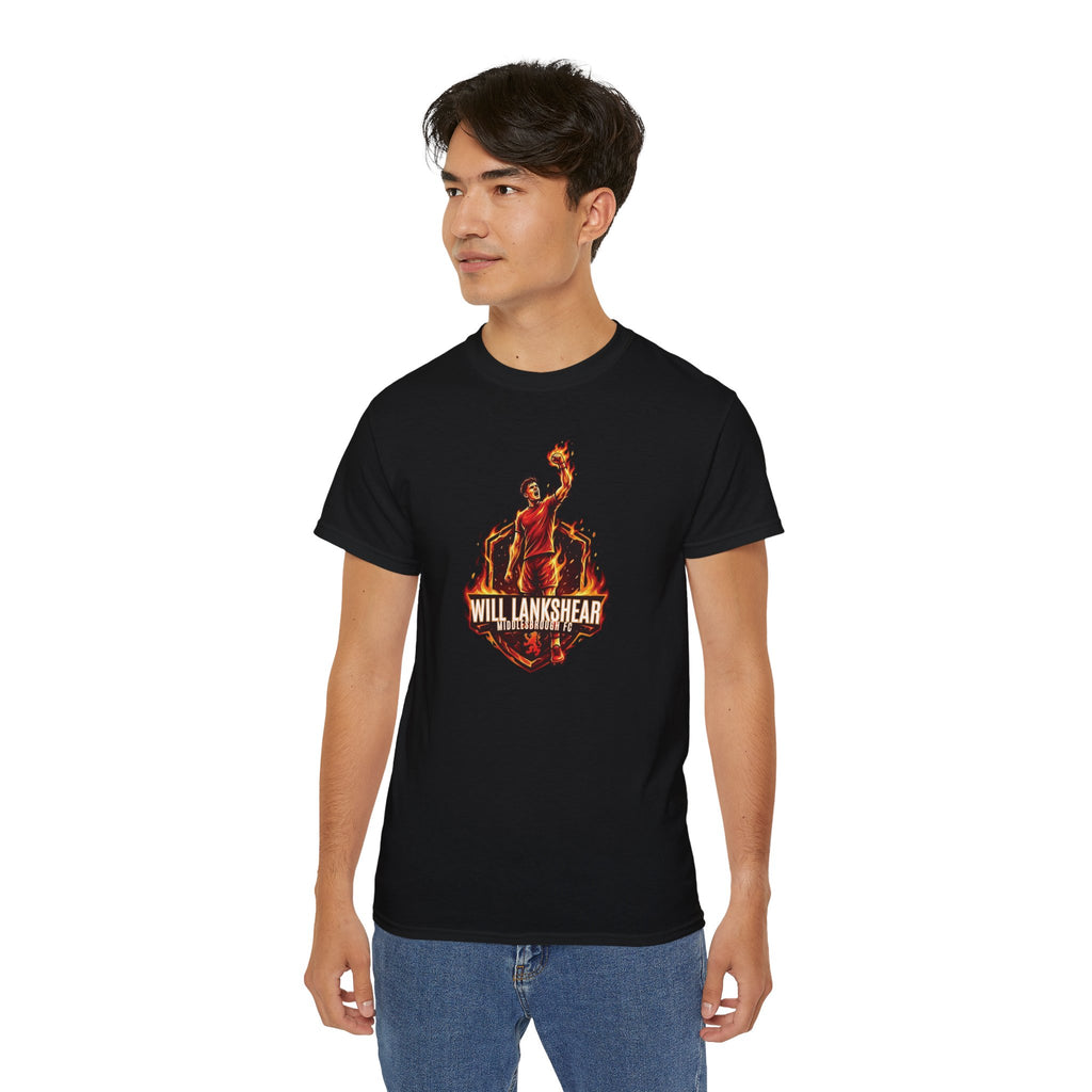 Adult T-Shirt — "Will Lankshear" On Fire Tee Boro, Middlesbroughfc