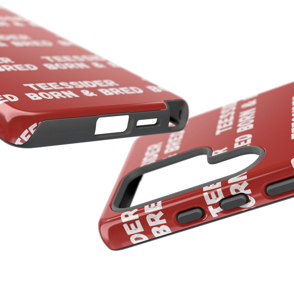 "TEESSIDE BORN & BRED" Phone Case — Red Pattern Tough Case