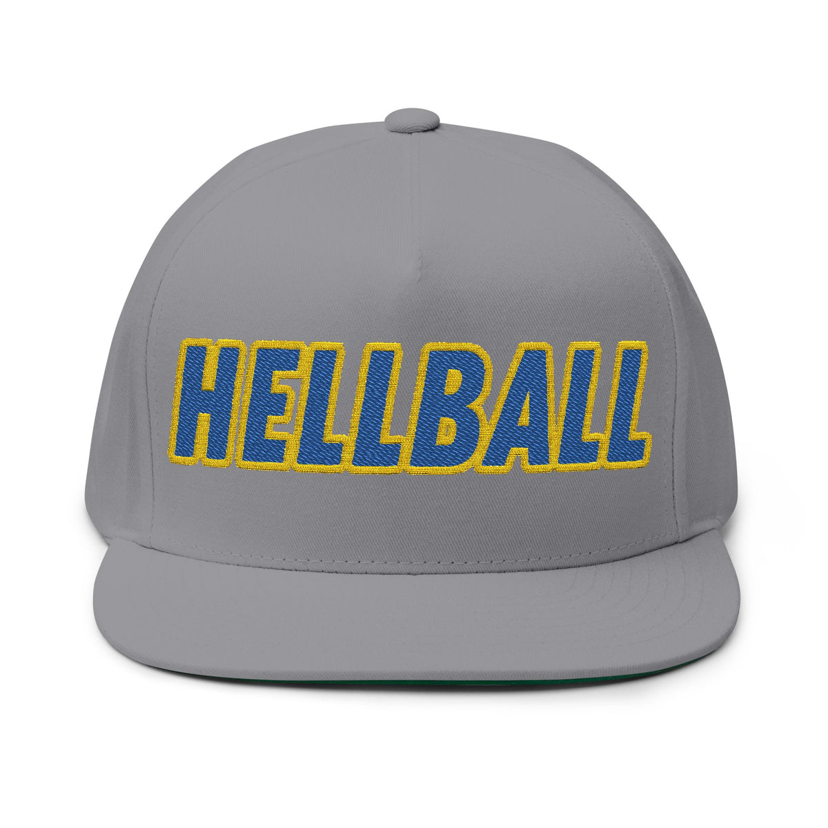 BORO Flat Bill Cap — Embroidered 'HELLBALL' Bold Font Snapback Hat
