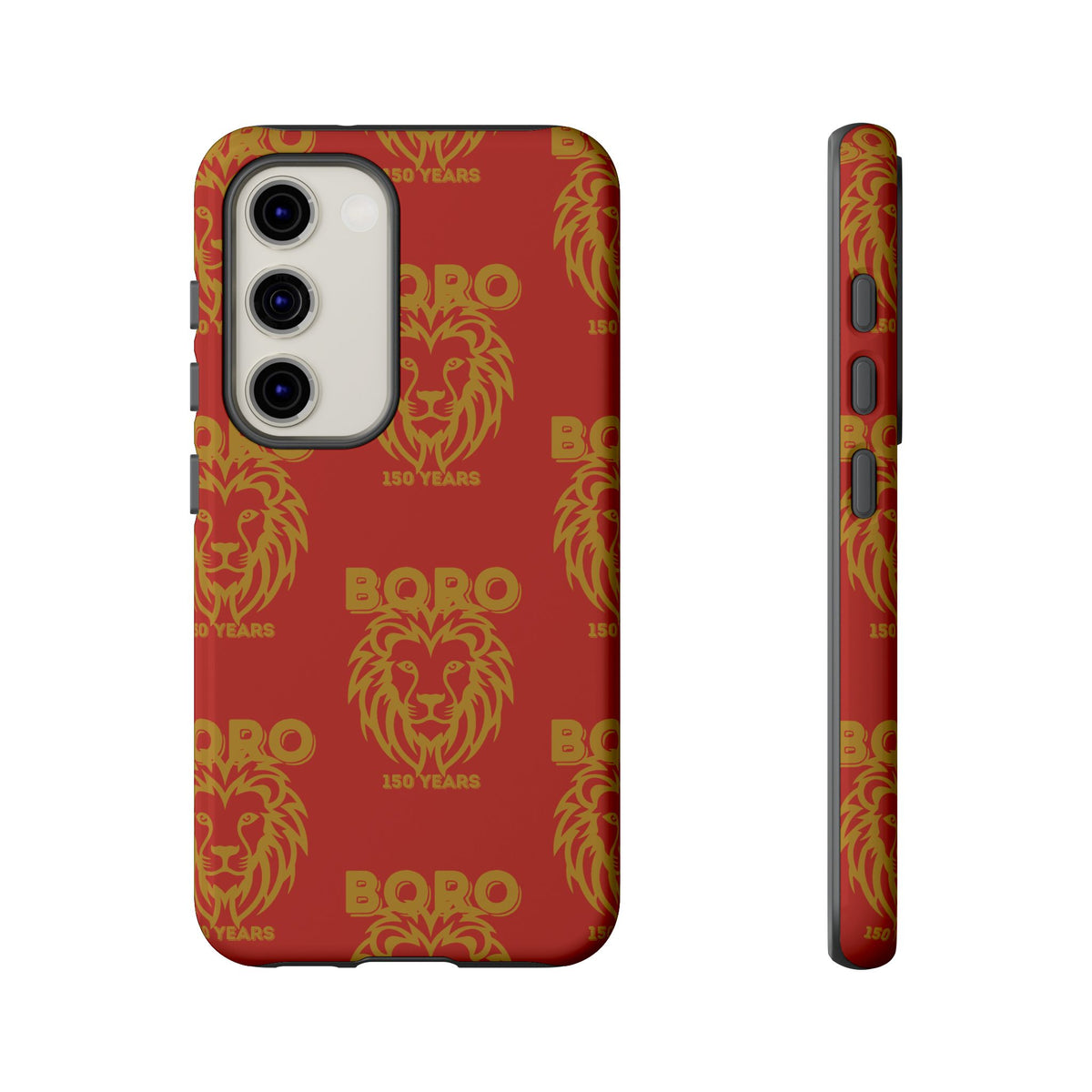 BORO Gold on red Lion Head Phone Case — Red 150 years Pattern Protective Case