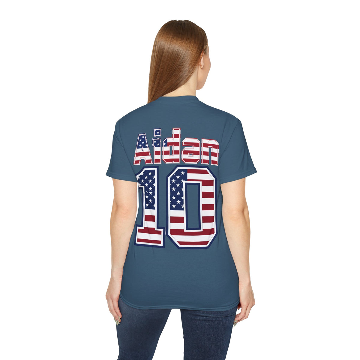 Aidan Morris Number 10 USA Flag Shirt for the BORO 'back print only'