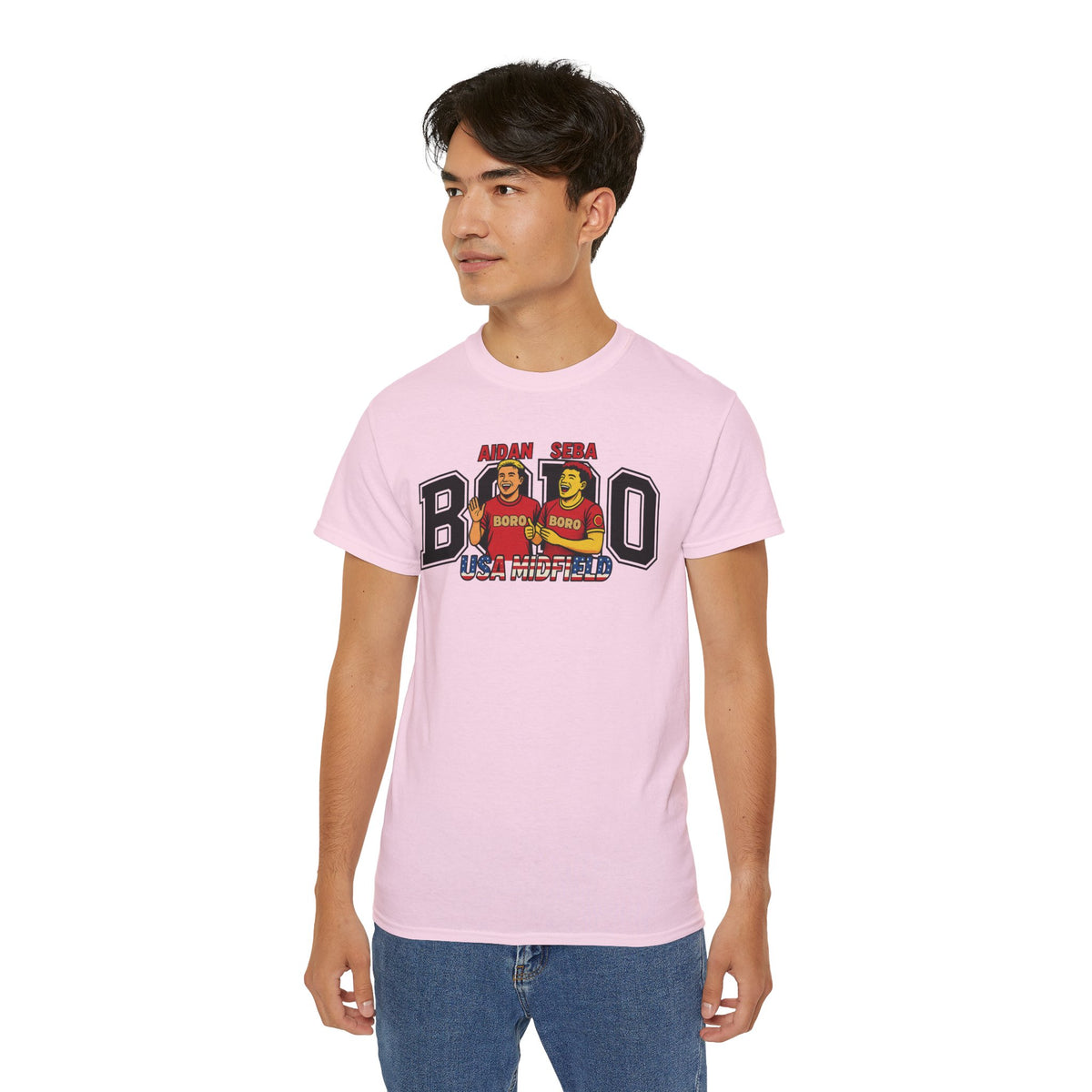 American Midfield — "Aidan & Seba, Boro's USA Midfield" Graphic T-Shirt