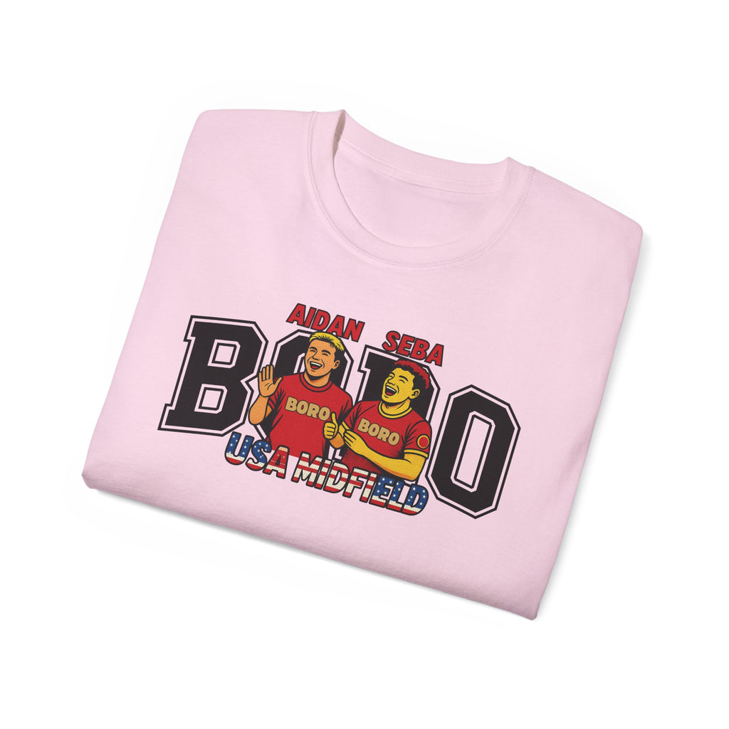 American Midfield — "Aidan & Seba, Boro's USA Midfield" Graphic T-Shirt