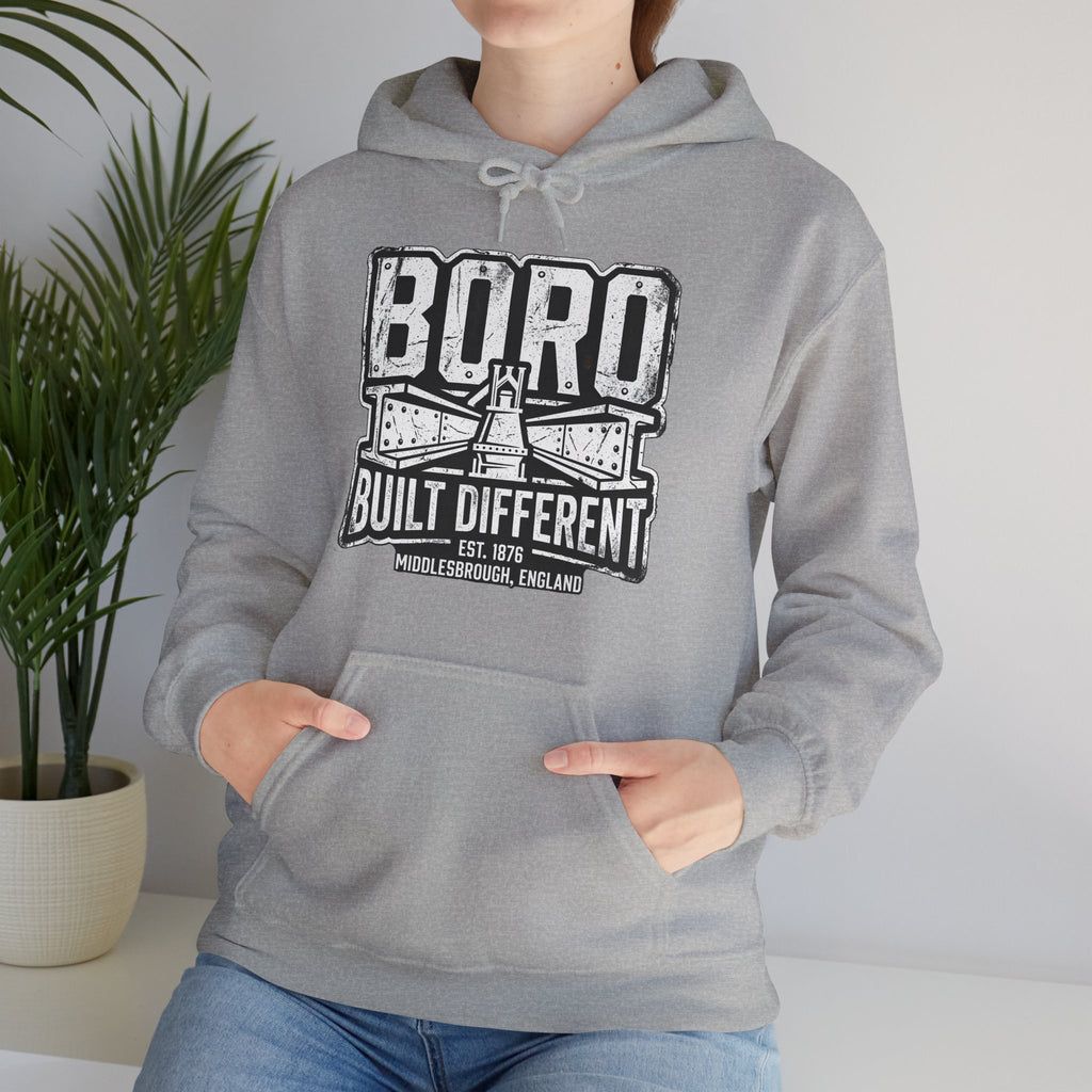 Boro Built Different Hoodie — Middlesbrough Proud Graphic Sweatshirt 'front print'