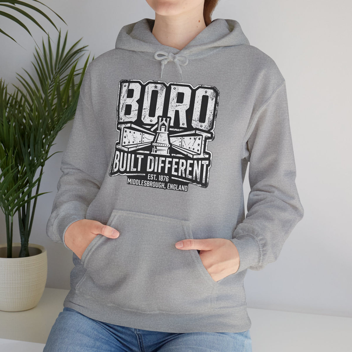 Boro Built Different Hoodie — Middlesbrough Proud Graphic Sweatshirt 'front print'