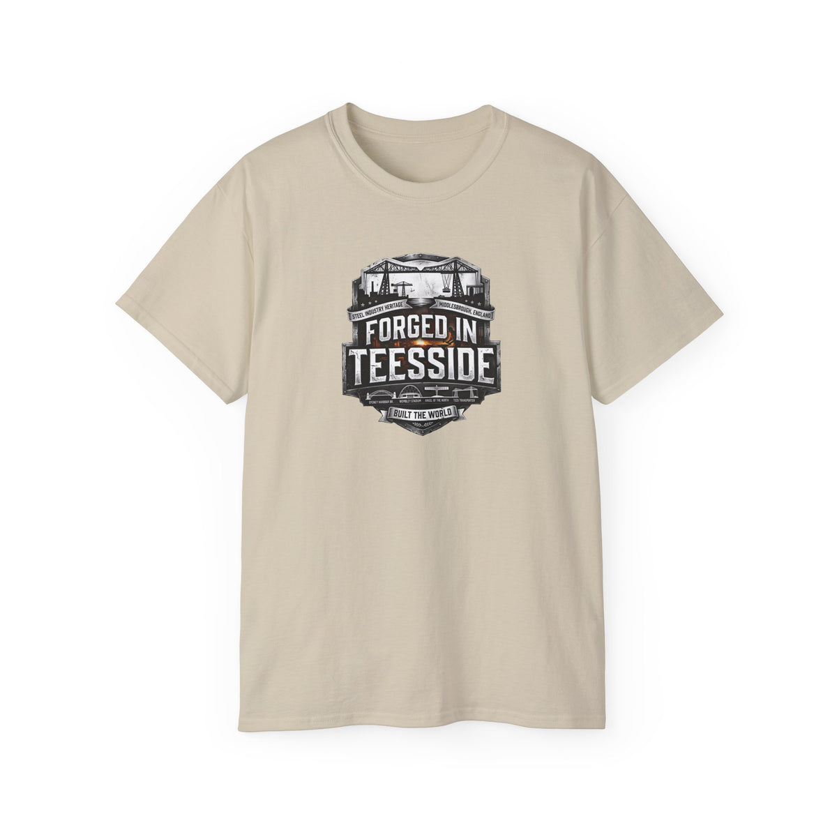 Forged in Teesside Graphic Tee, Industrial England T‑Shirt, Teesside Built The World, British Steel