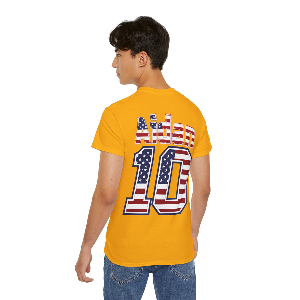 Aidan Morris Number 10 USA Flag Shirt for the BORO 'back print only'