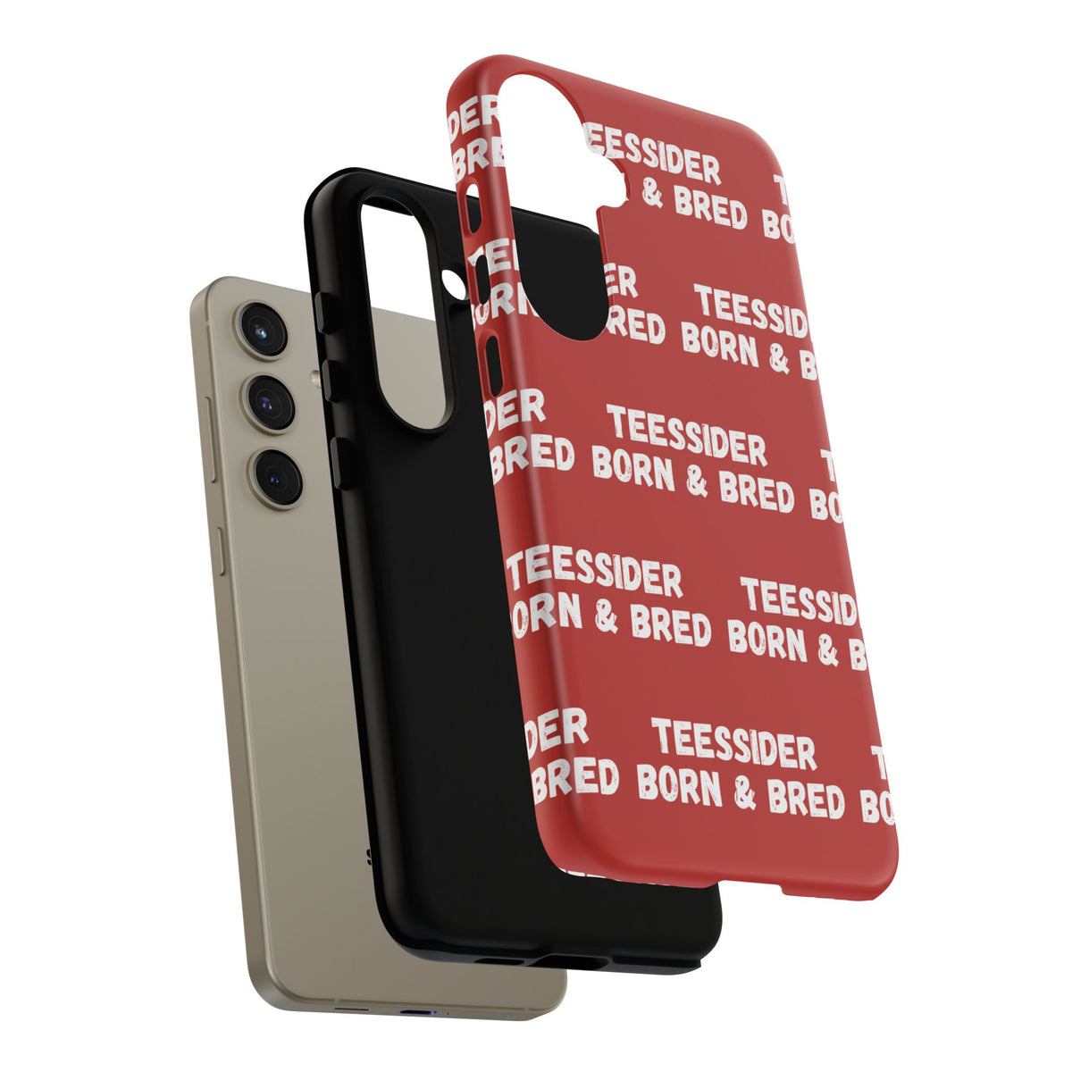 "TEESSIDE BORN & BRED" Phone Case — Red Pattern Tough Case