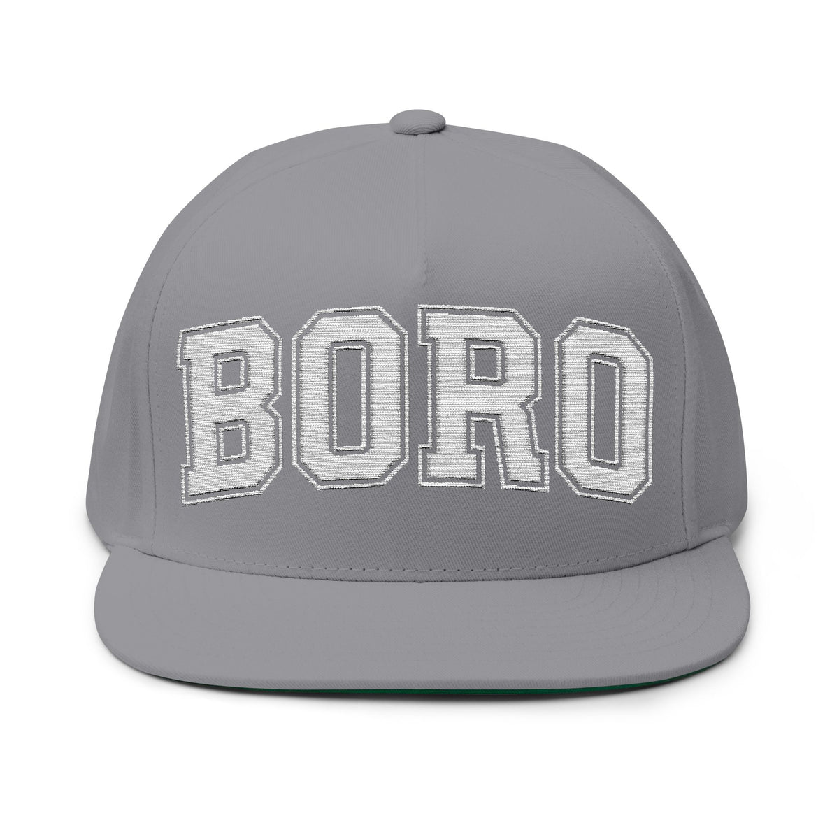 BORO Flat Bill Cap — Embroidered 'BORO' Vintage UNI Snapback Hat
