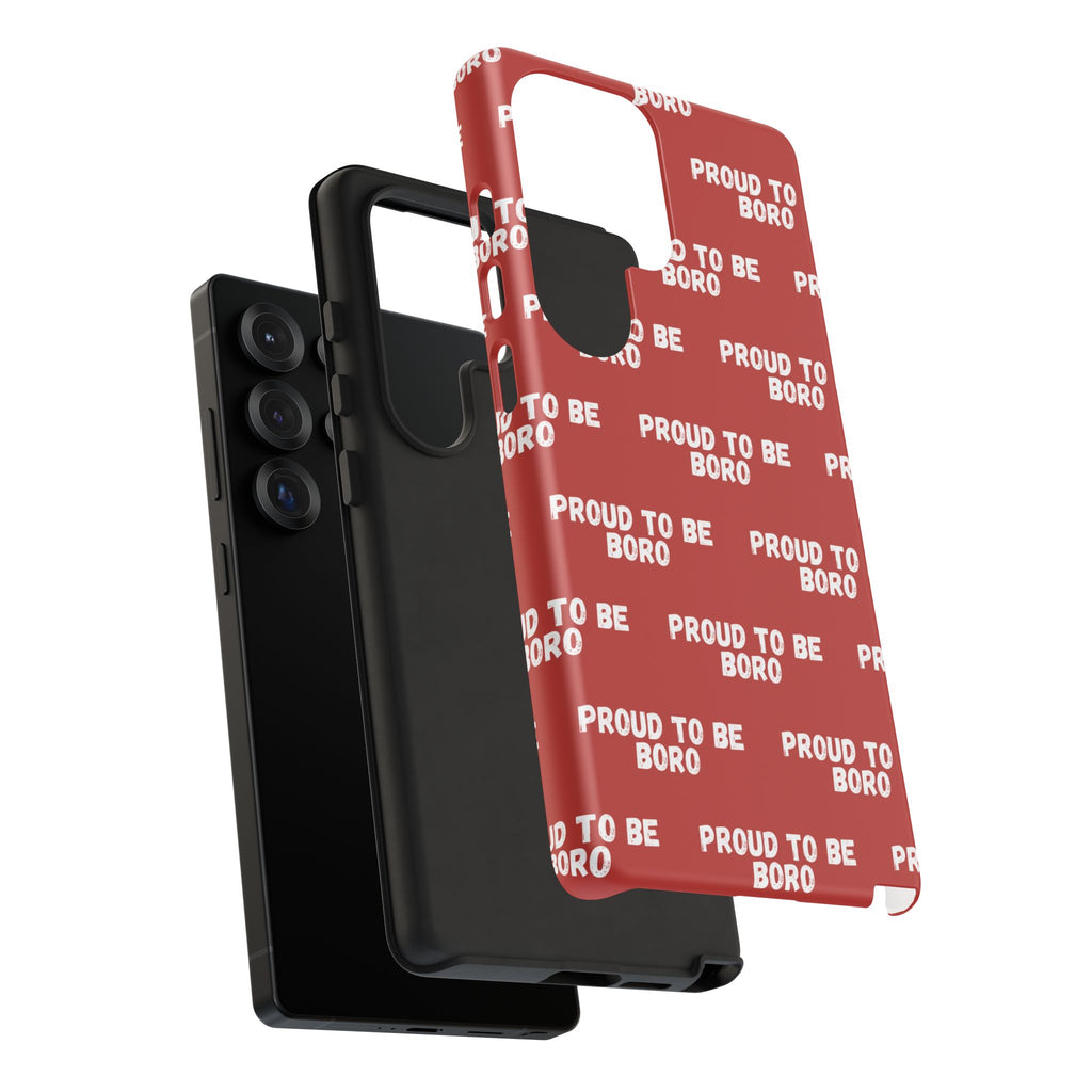 "PROUD TO BE BORO" Phone Case — Red Pattern Tough Case