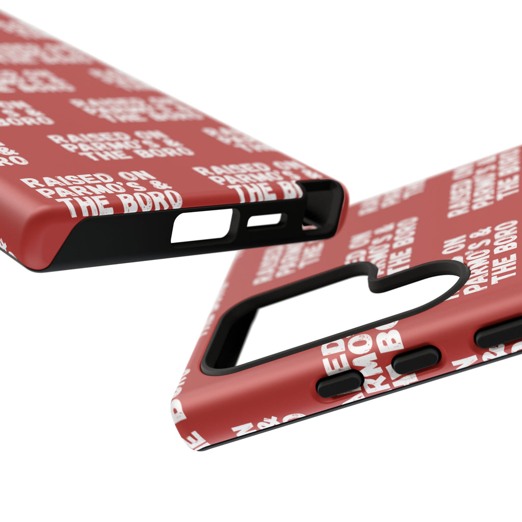 "RAISED ON PARMO'S AND THE BORO" Phone Case — Red Pattern Tough Case