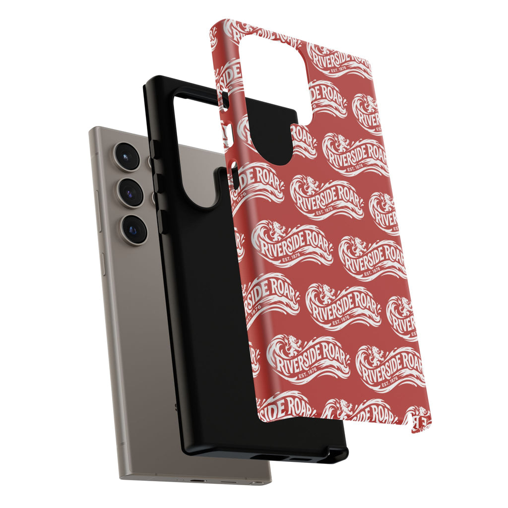 Riverside Roar Patterned Tough Case (White on Red) iPhone & Samsung