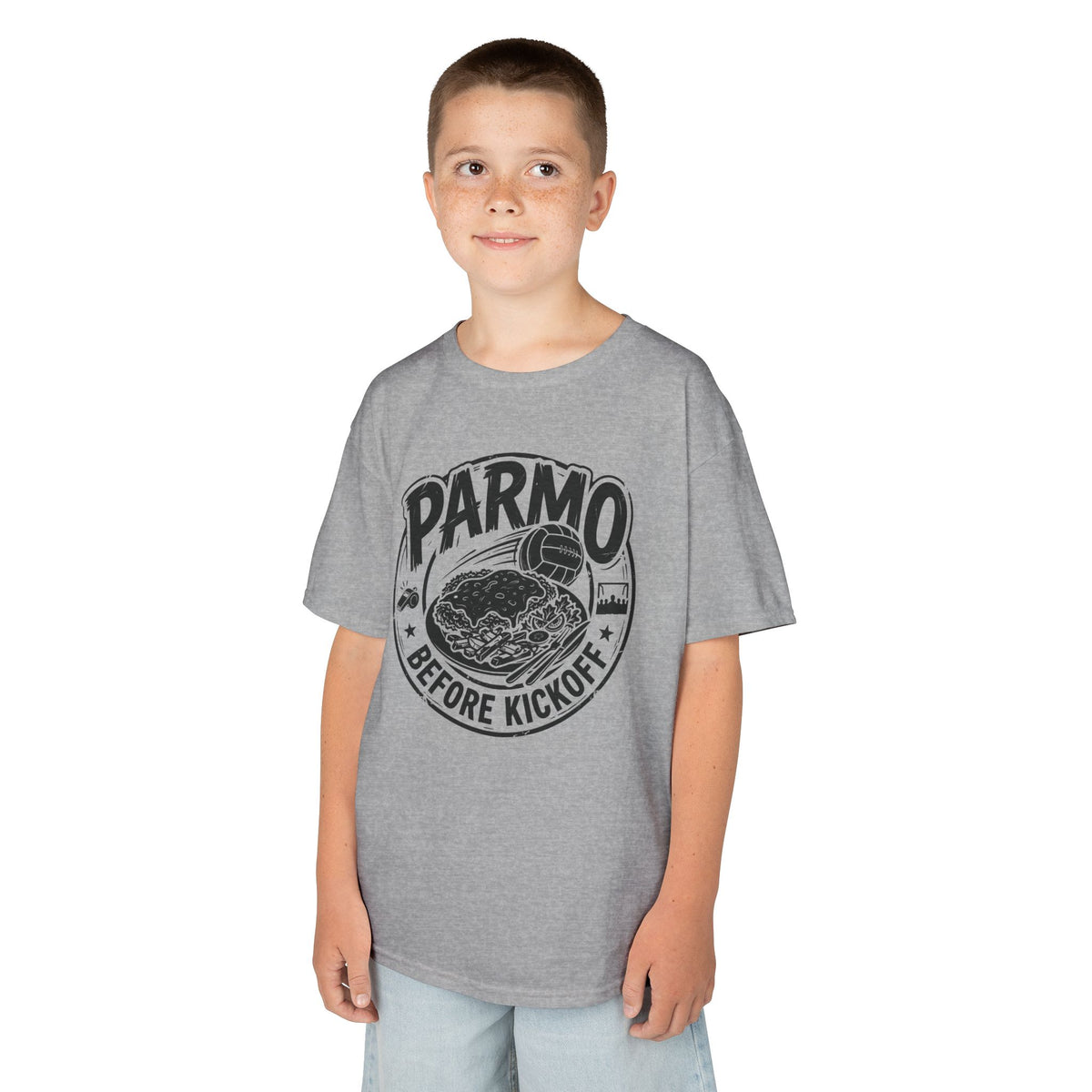 Kids T-Shirt – "Parmo Before Kickoff" Middlesbroughfc Football& Parmo Graphic Tee