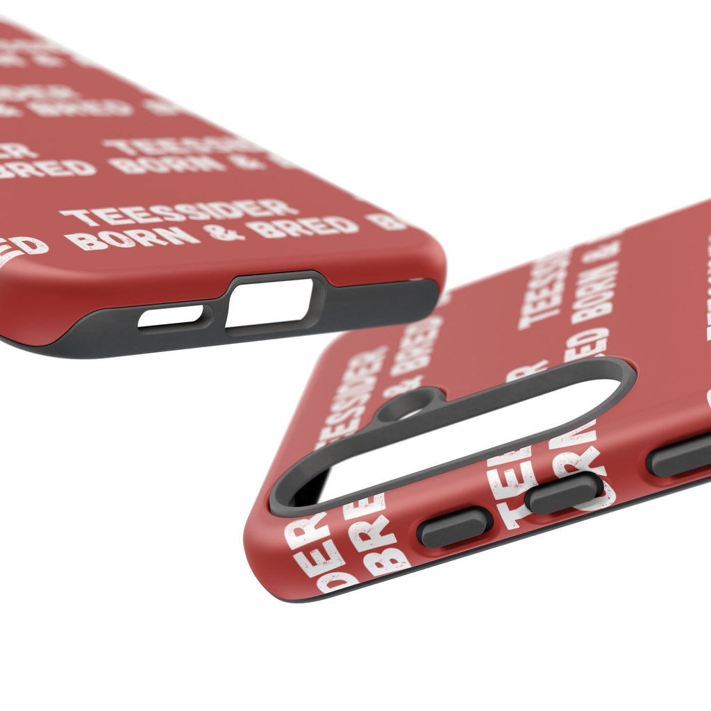 "TEESSIDE BORN & BRED" Phone Case — Red Pattern Tough Case