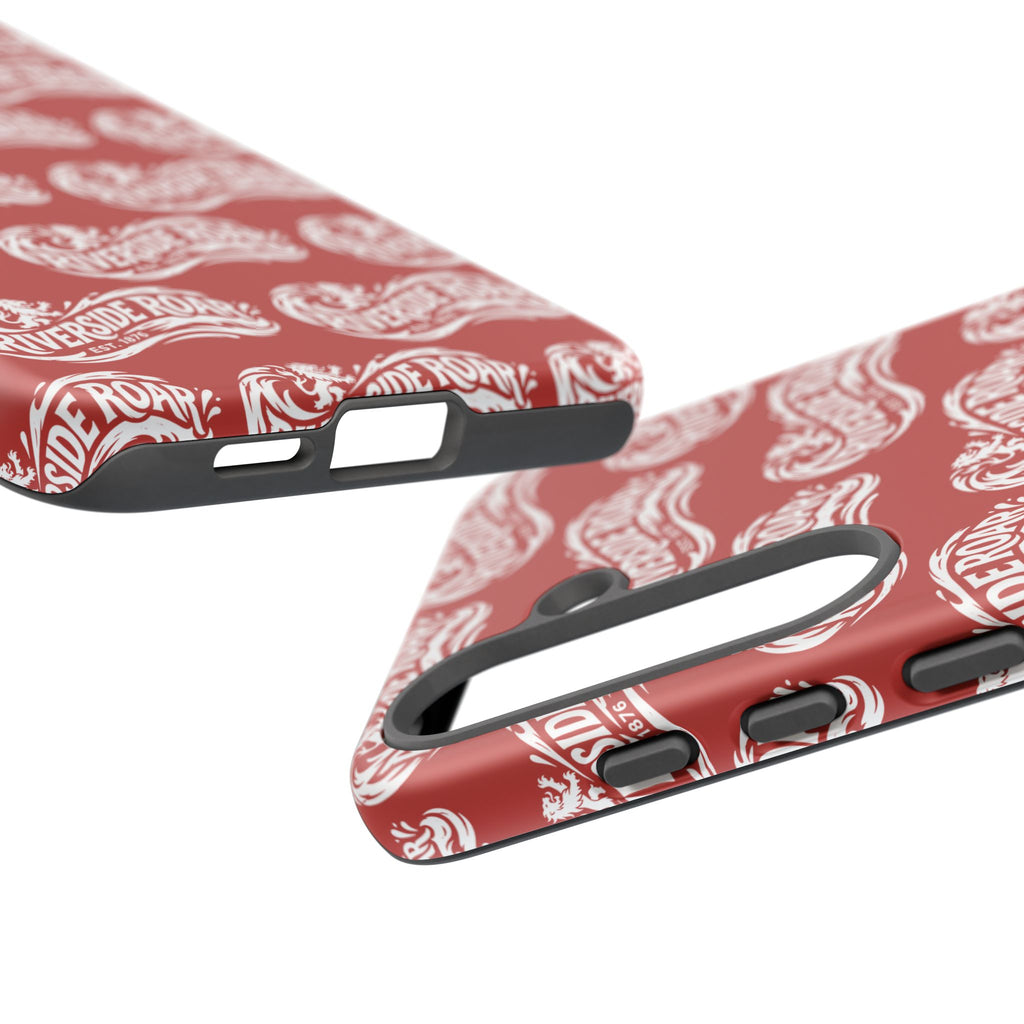 Riverside Roar Patterned Tough Case (White on Red) iPhone & Samsung