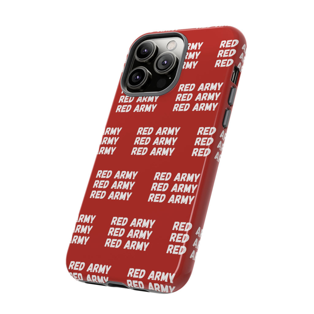 "RED ARMY RED ARMY RED ARMY" Phone Case — Red Pattern Tough Case