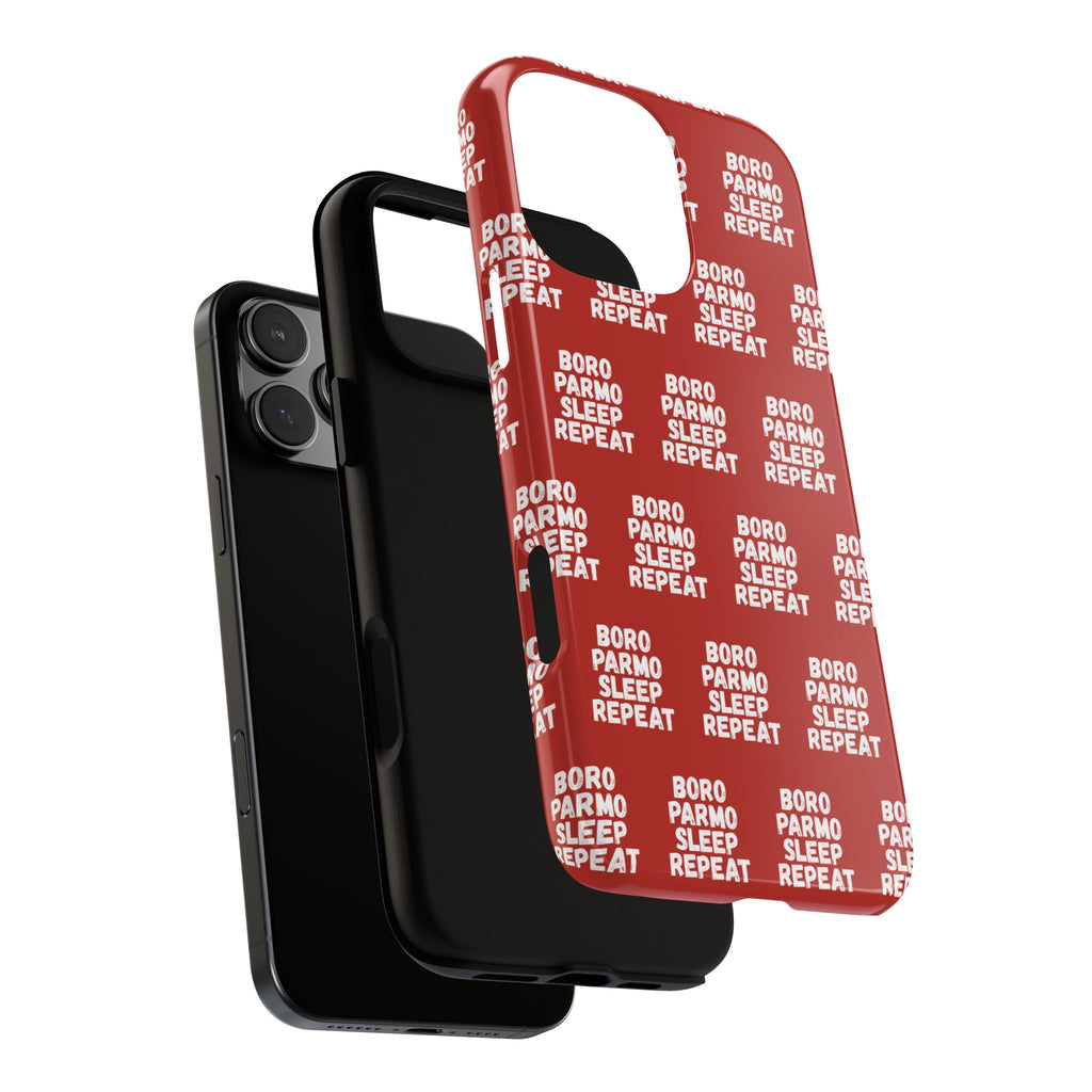 "BORO PARMO SLEEP REPEAT" Phone Case — Red Pattern Tough Case