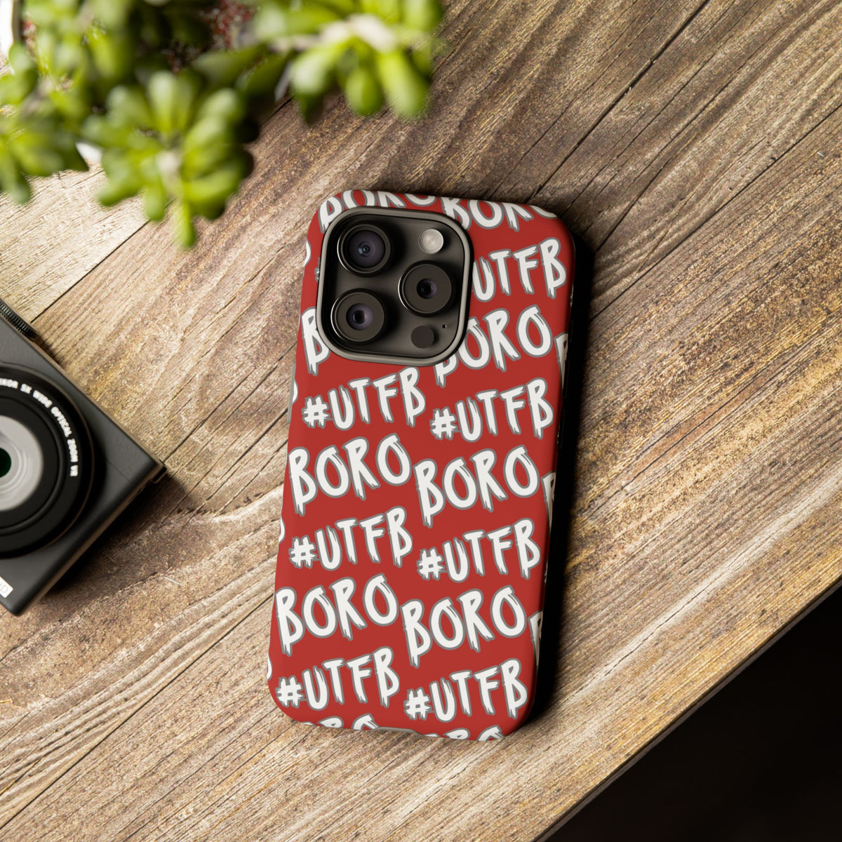 Phone Case — Red #UTFB BORO Pattern Protective Case