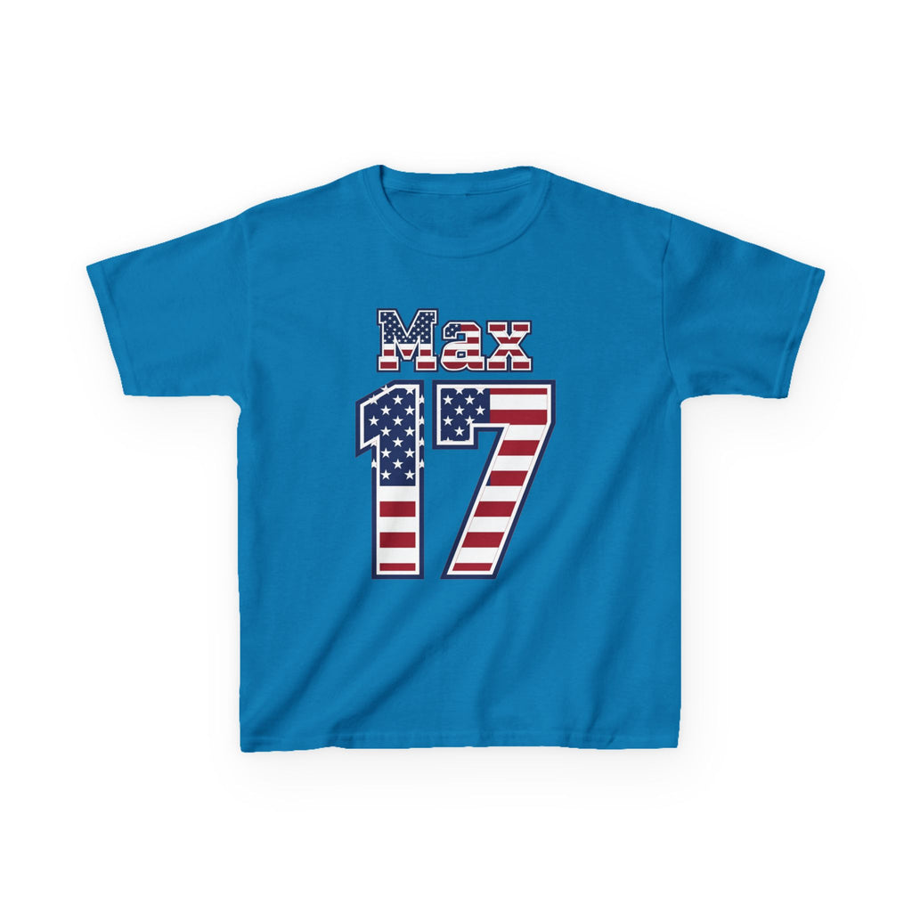 Kids Shirt 'Max 17' American Flag BORO Shirt, Max Arfsten is our Number 17 'Front print'