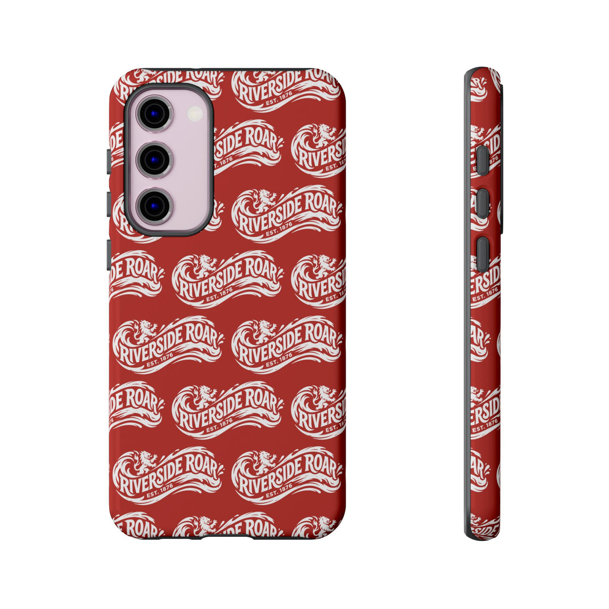 Riverside Roar Patterned Tough Case (White on Red) iPhone & Samsung