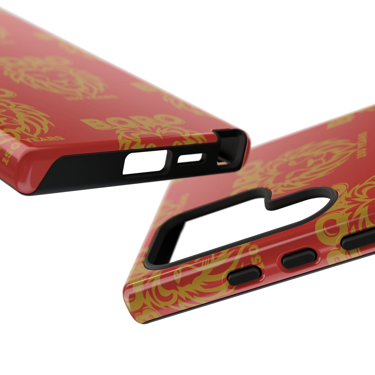 BORO Gold on red Lion Head Phone Case — Red 150 years Pattern Protective Case