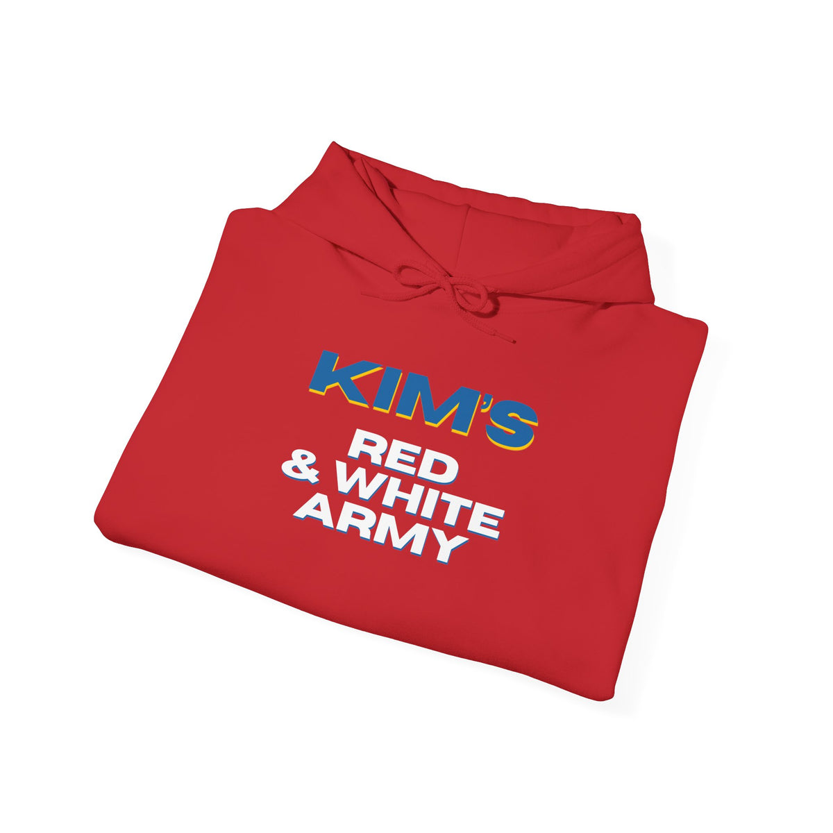 Kim's Red & White Army Hoodie 'front print' only.