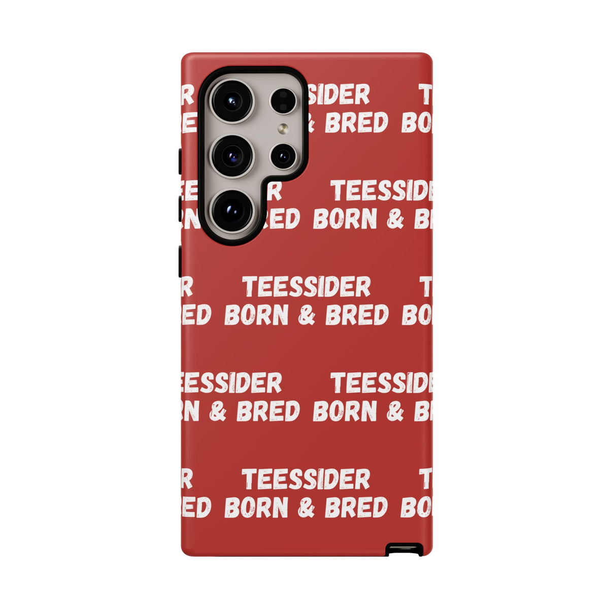 "TEESSIDE BORN & BRED" Phone Case — Red Pattern Tough Case