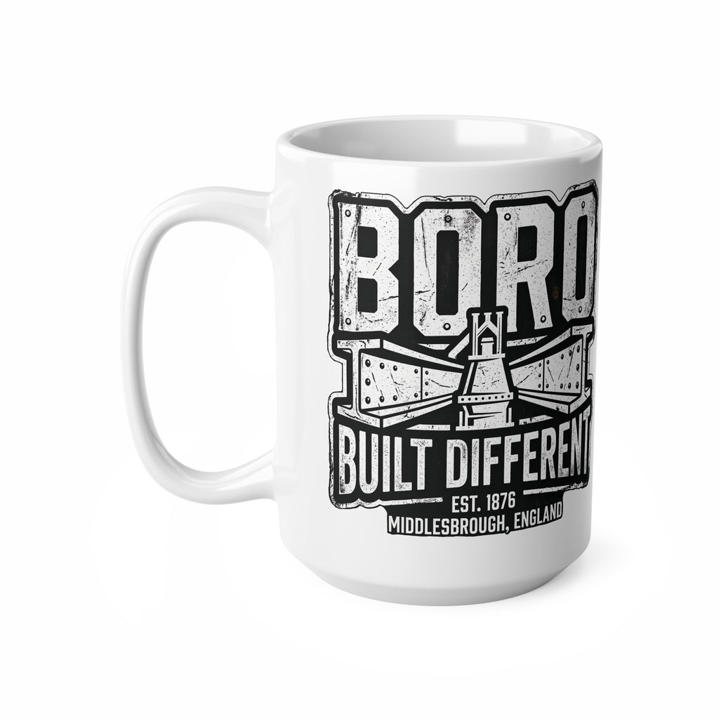 Boro Built Different Ceramic Coffee Mug — Middlesbrough Vintage Engineered Design (11oz & 15oz)