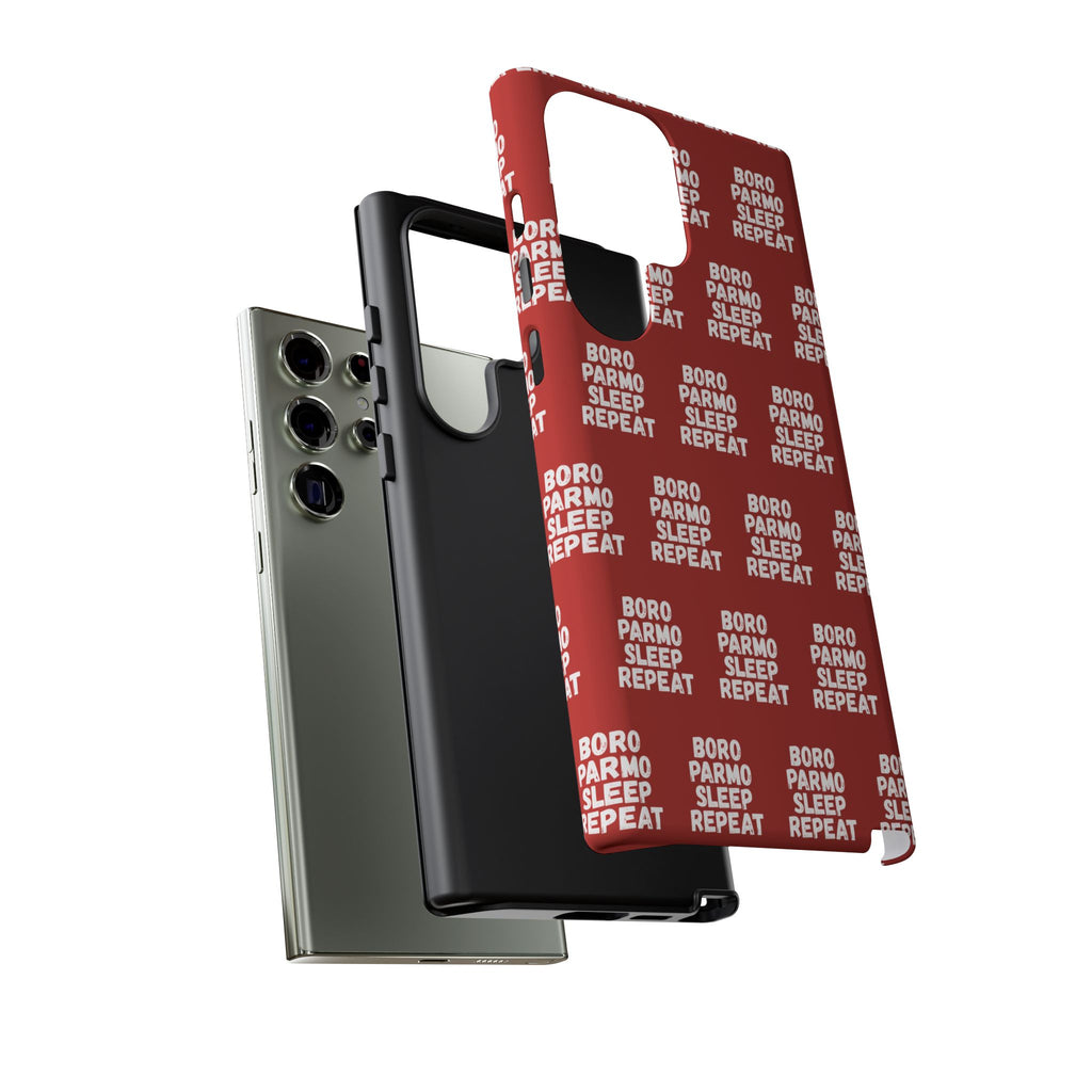"BORO PARMO SLEEP REPEAT" Phone Case — Red Pattern Tough Case