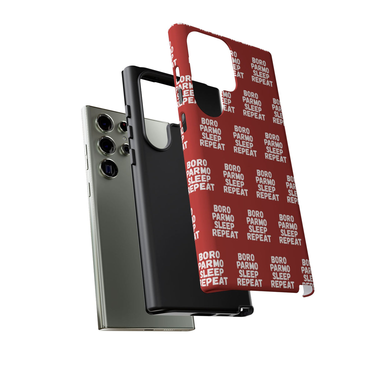 "BORO PARMO SLEEP REPEAT" Phone Case — Red Pattern Tough Case