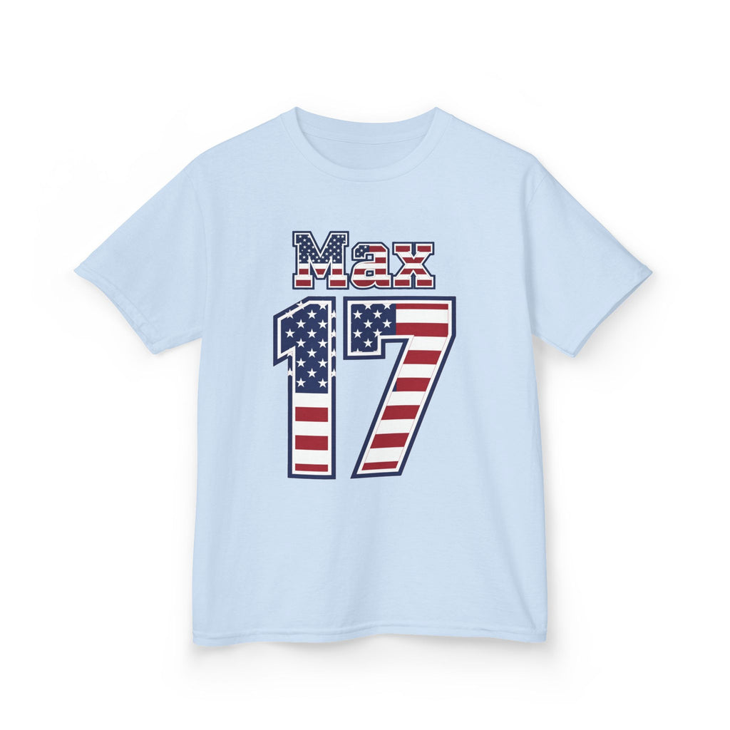 Kids Shirt 'Max 17' American Flag BORO Shirt, Max Arfsten is our Number 17 'Front print'
