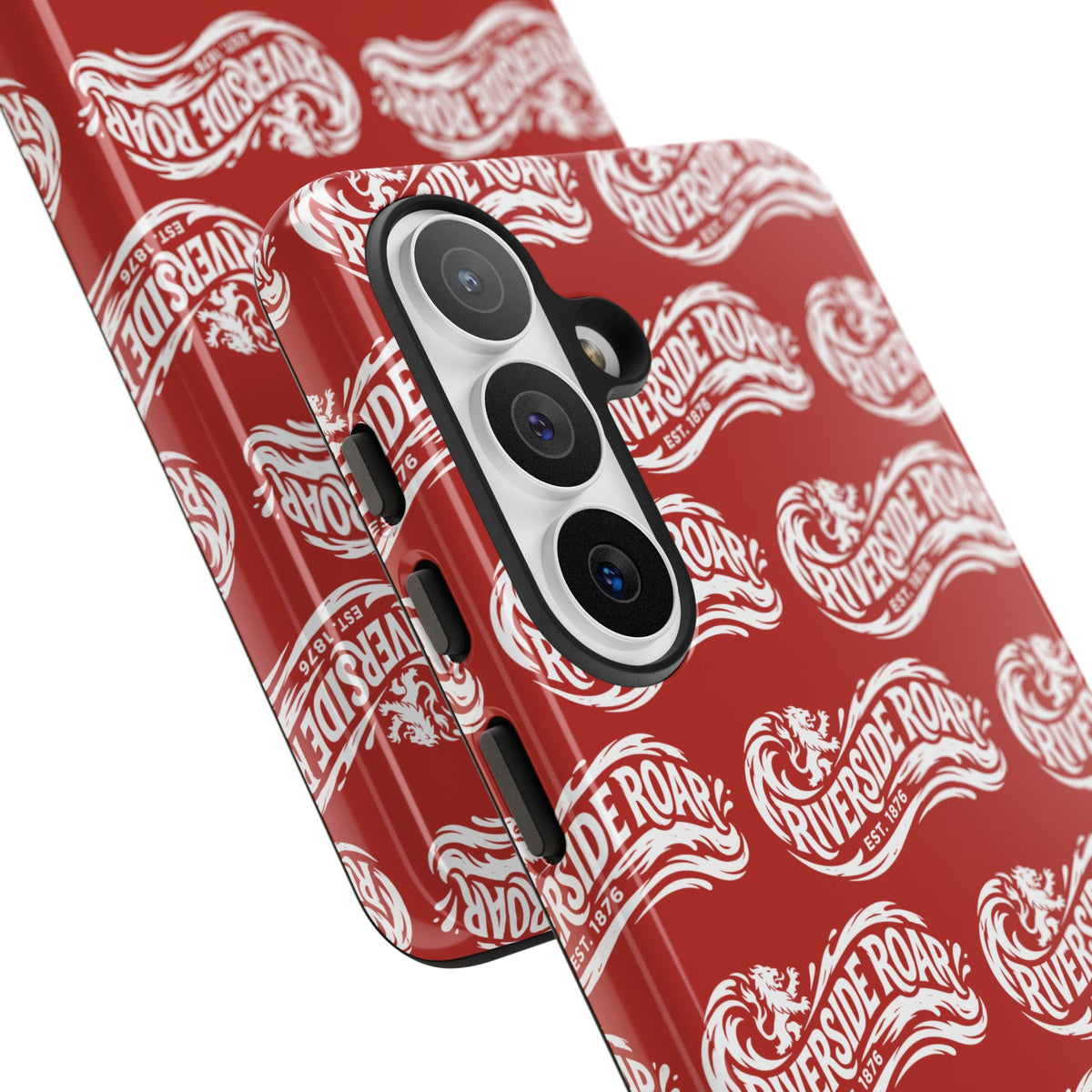Riverside Roar Patterned Tough Case (White on Red) iPhone & Samsung