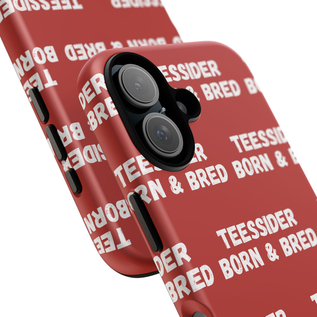"TEESSIDE BORN & BRED" Phone Case — Red Pattern Tough Case