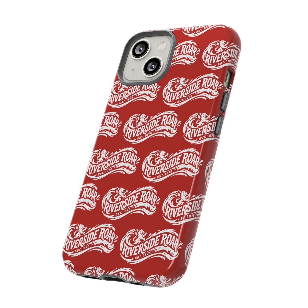 Riverside Roar Patterned Tough Case (White on Red) iPhone & Samsung