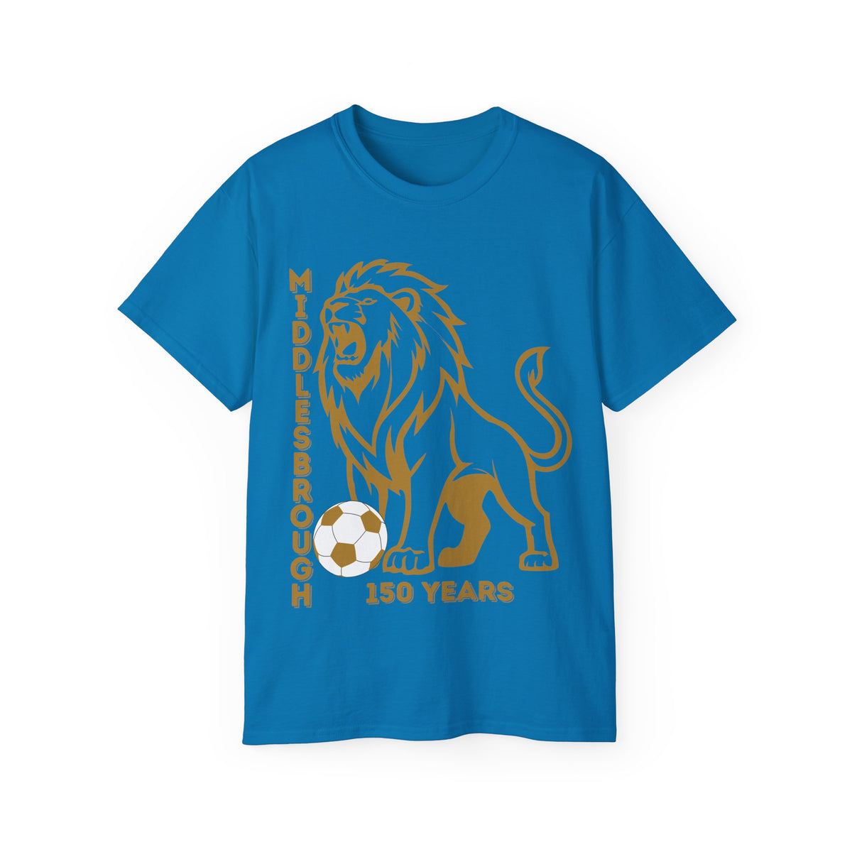 GOLD Middlesbrough 150 Years Lion Football T-Shirt