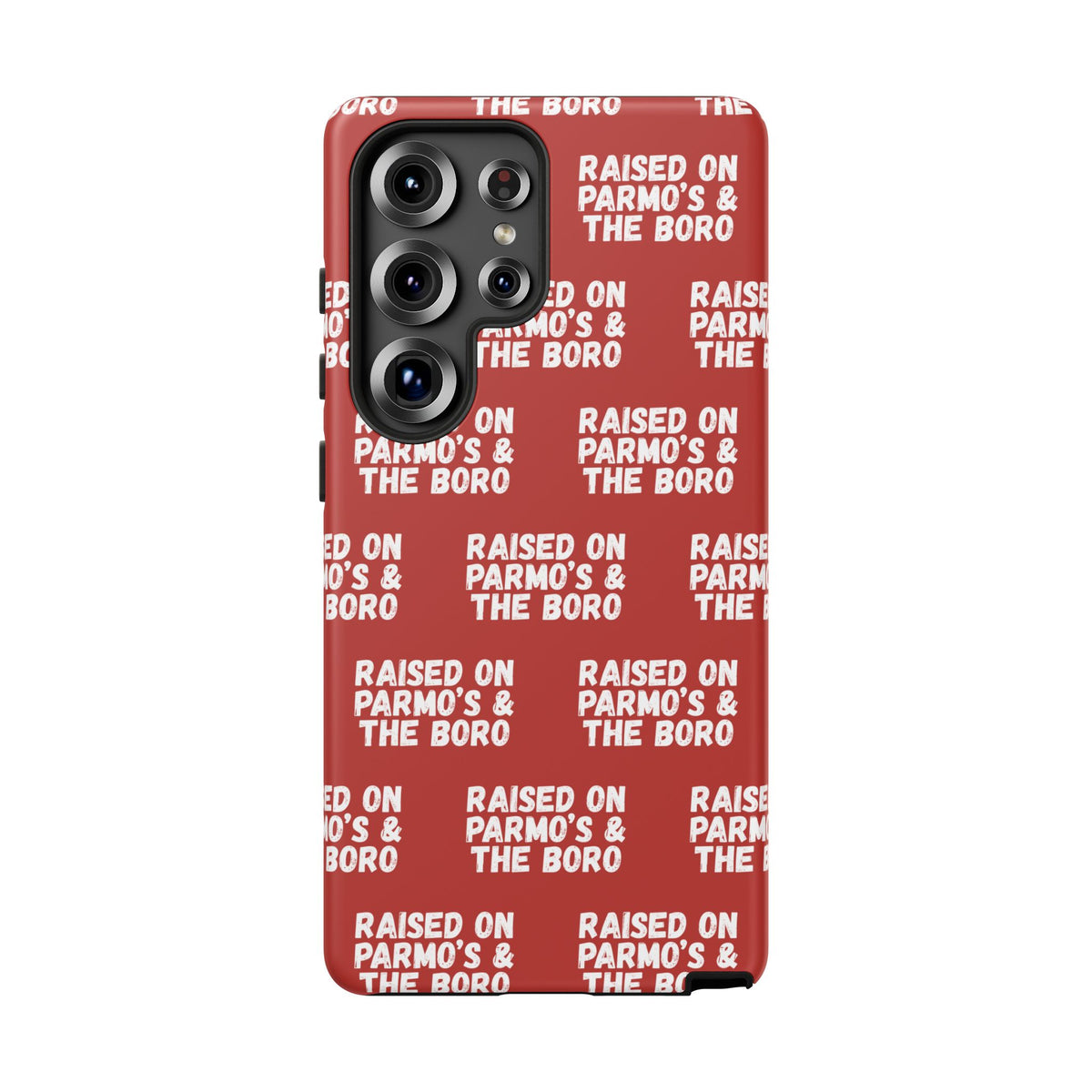 "RAISED ON PARMO'S AND THE BORO" Phone Case — Red Pattern Tough Case