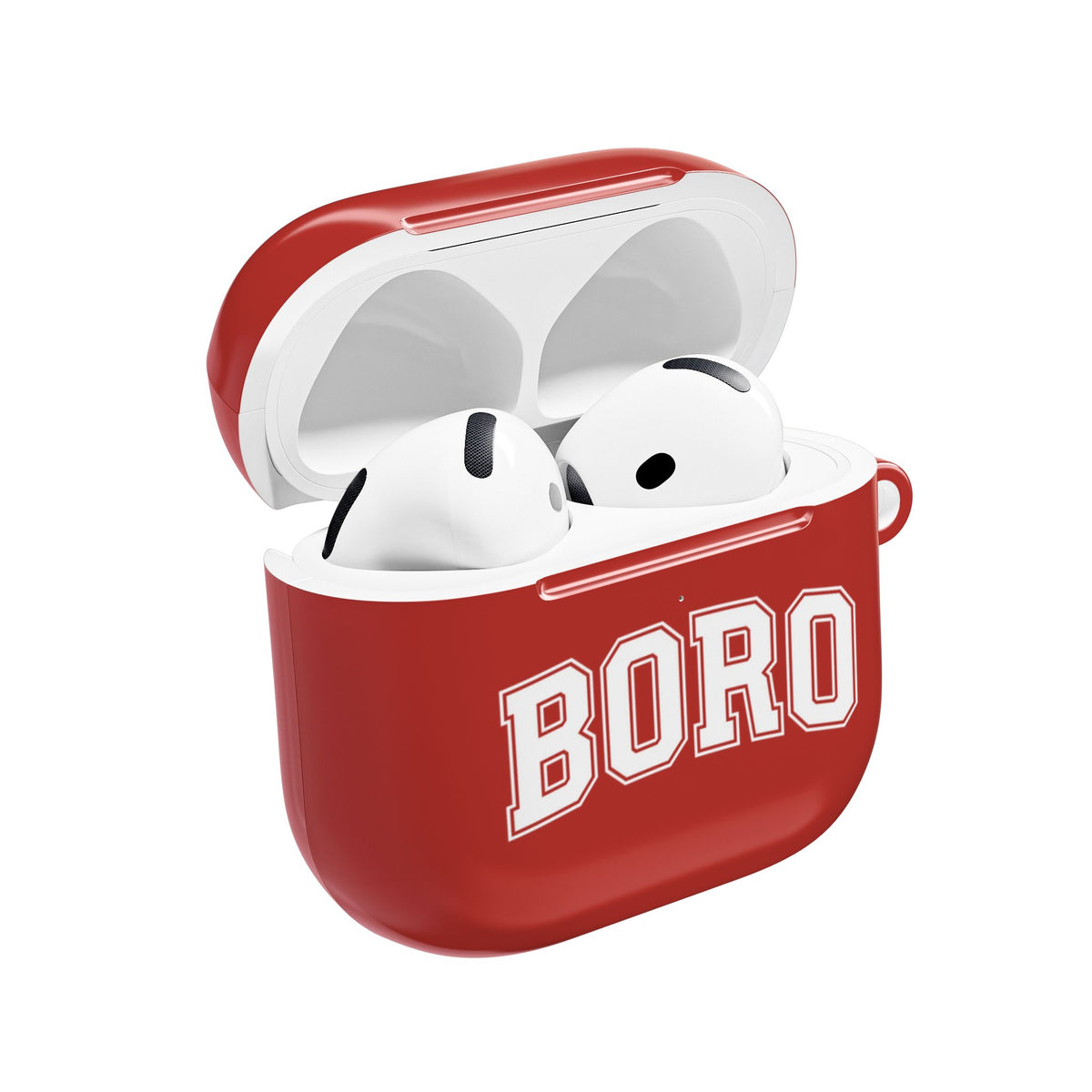 Boro Red AirPod Case (Gen 4) — Uni Style Block Letter Protective Cover