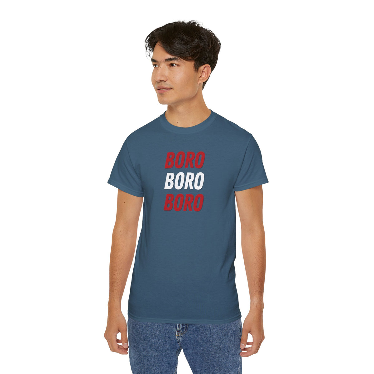 Boro Boro Boro Graphic Tee — Retro Red Logo Cotton T-Shirt