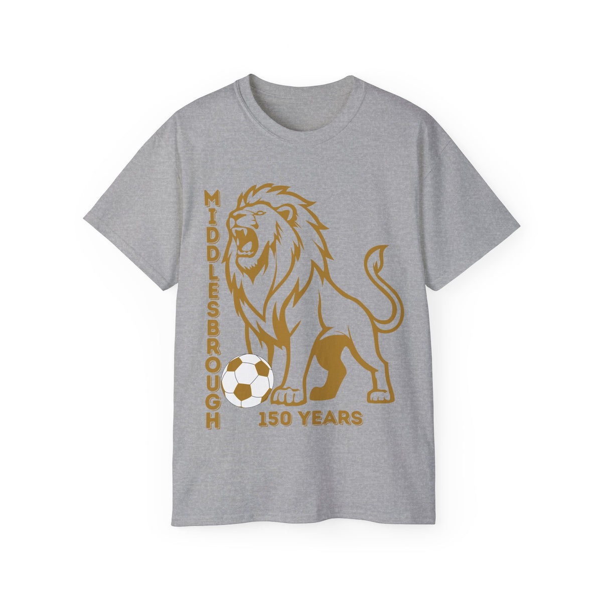 GOLD Middlesbrough 150 Years Lion Football T-Shirt