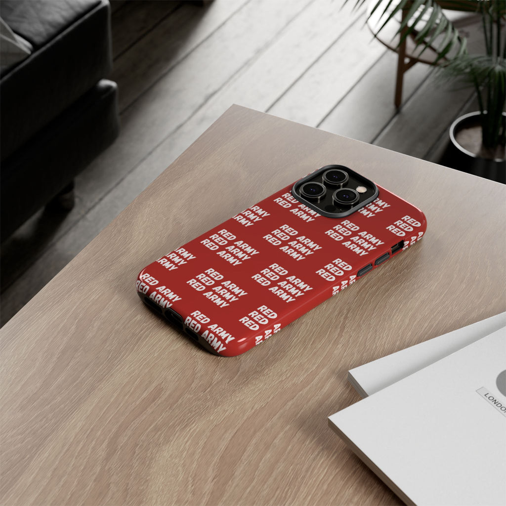 "RED ARMY RED ARMY RED ARMY" Phone Case — Red Pattern Tough Case