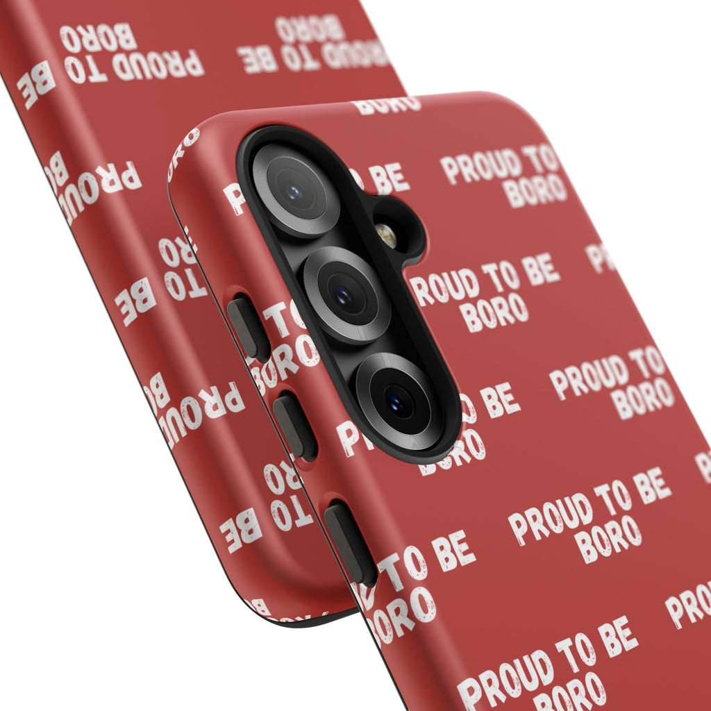 "PROUD TO BE BORO" Phone Case — Red Pattern Tough Case