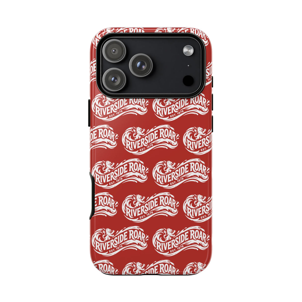 Riverside Roar Patterned Tough Case (White on Red) iPhone & Samsung