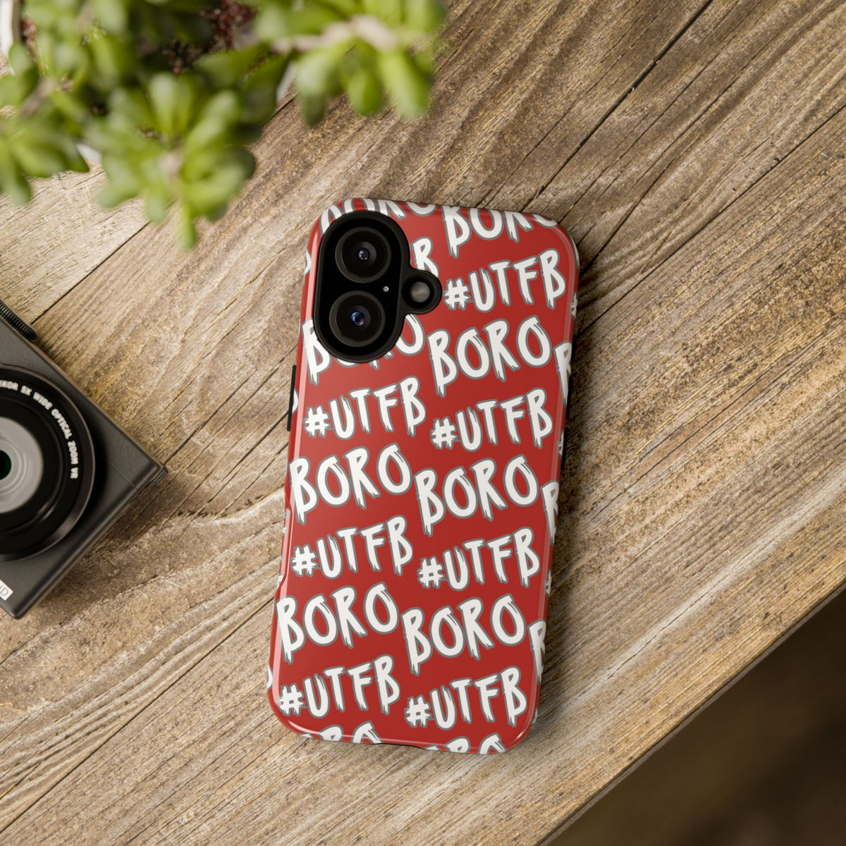 Phone Case — Red #UTFB BORO Pattern Protective Case