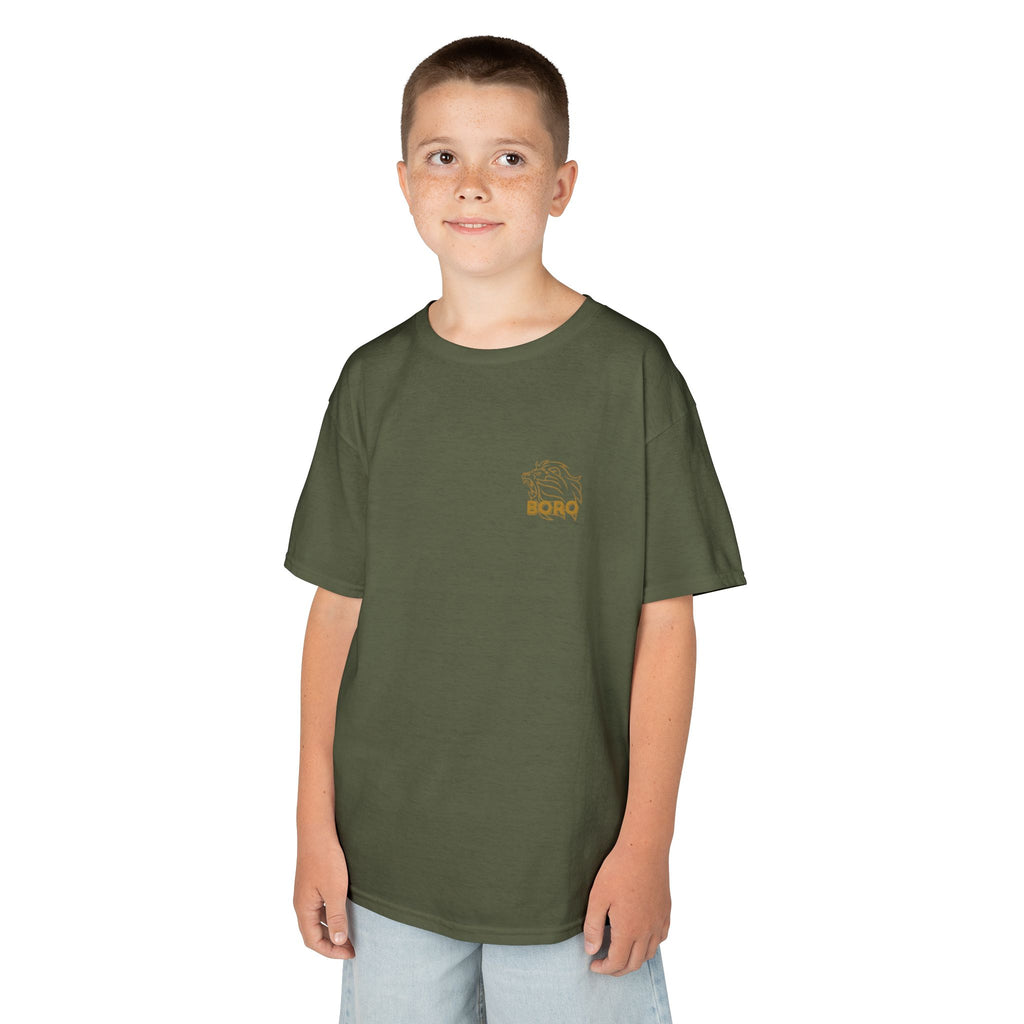 BORO Kids Tee — Cute Red ‘BORO’ Lion Chest Graphic