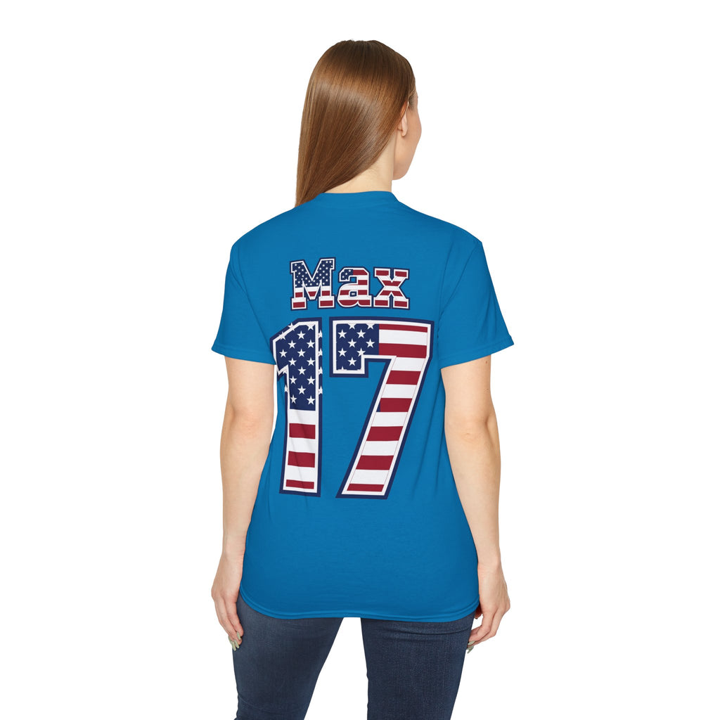 Max Arfsten Number 17 USA Flag Shirt for the BORO 'back print only'
