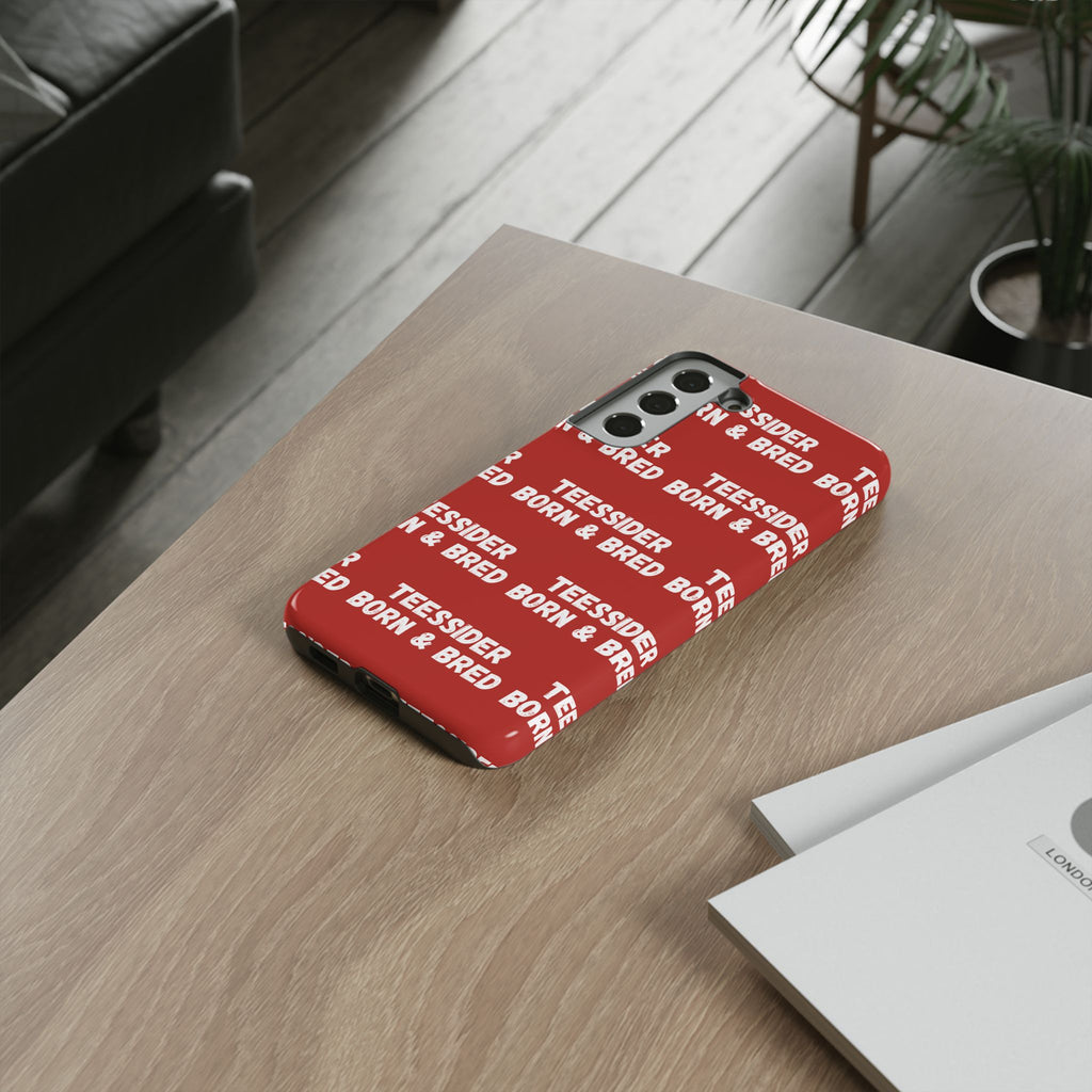 "TEESSIDE BORN & BRED" Phone Case — Red Pattern Tough Case