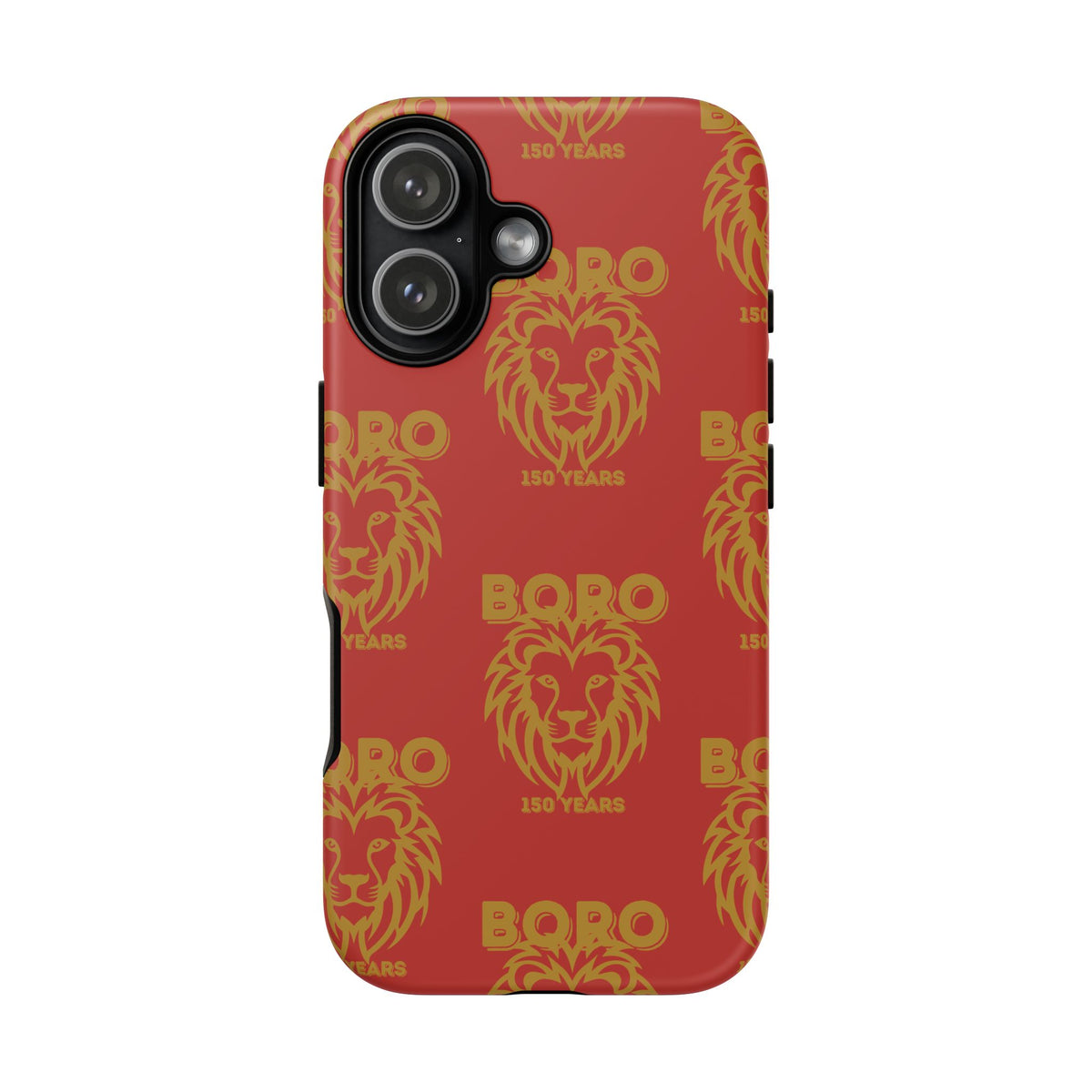 BORO Gold on red Lion Head Phone Case — Red 150 years Pattern Protective Case