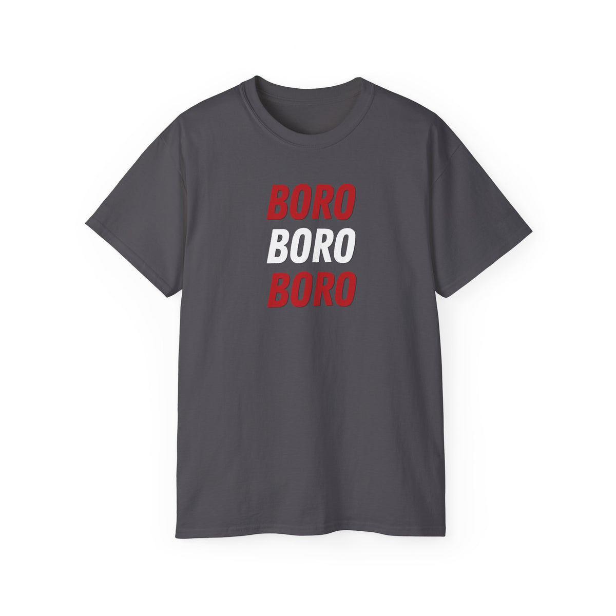 Boro Boro Boro Graphic Tee — Retro Red Logo Cotton T-Shirt