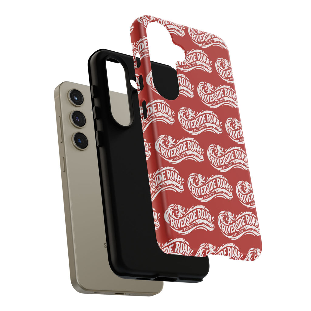 Riverside Roar Patterned Tough Case (White on Red) iPhone & Samsung